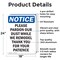 Signmission Please Pardon Our Dust While We, 18 in W x Rectangle, Aluminum OS-2PACK-NS-A-1824-V-17546 - alternate 2